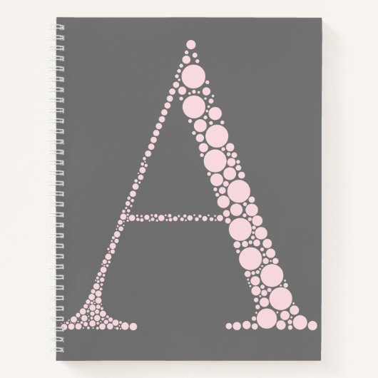 Pink Letter A Journal – Minimal Aesthetic Notebook ノートブック (正面)