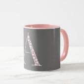Pink Letter A Mug – Light Pink Minimal Monogram マグカップ (正面右)