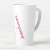Pink Letter A Mug – Minimal Circle Monogram Design カフェラテマグ (右アングル)
