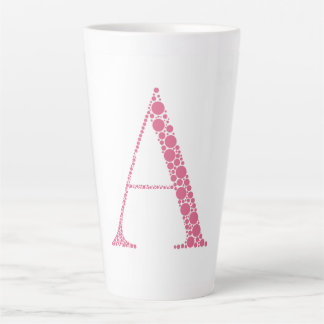 Pink Letter A Mug – Minimal Circle Monogram Design カフェラテマグ