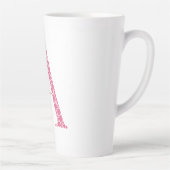 Pink Letter A Mug – Minimal Circle Monogram Design カフェラテマグ (右)
