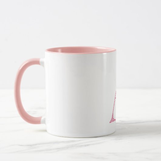 Pink Letter A Mug – Minimal Circle Monogram Design マグカップ (左)
