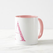 Pink Letter A Mug – Minimal Circle Monogram Design マグカップ (正面右)