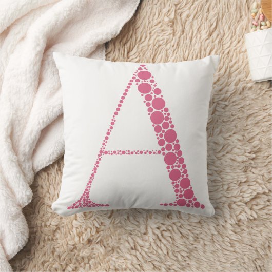Pink Letter A Pillow – Minimal Monogram Home クッション (ブランケット)