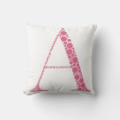 Pink Letter A Pillow – Minimal Monogram Home クッション (正面)