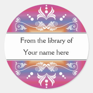Pink Library蔵書票 ラウンドシール