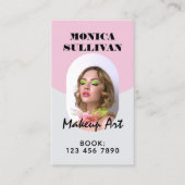 Pink light gray minimalist makeup 名刺 (正面)