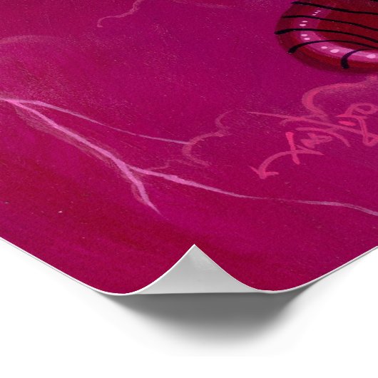 Pink Lightning fantasy fairy Art Print ポスター (角)