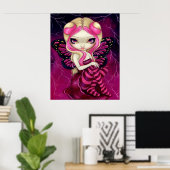 Pink Lightning fantasy fairy Art Print ポスター (ホームオフィス)