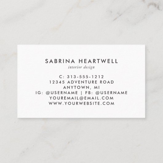 Pink Lilac Gray Terrazzo Pattern Interior Design 名刺 (裏面)