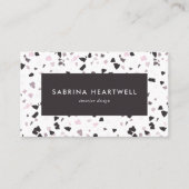 Pink Lilac Gray Terrazzo Pattern Interior Design 名刺 (正面)