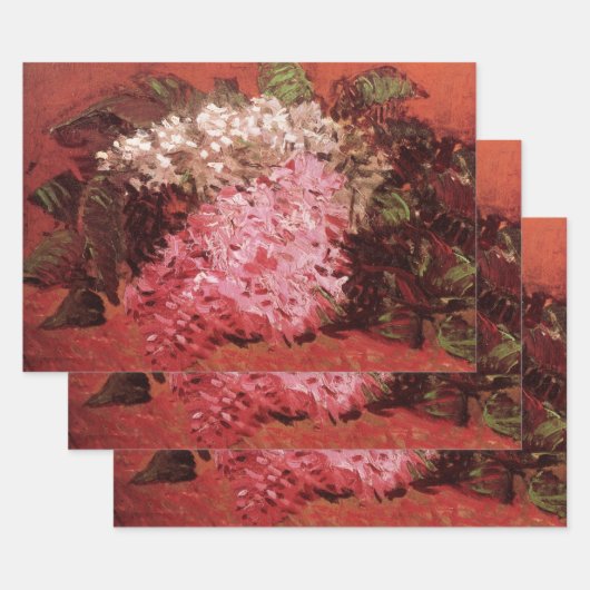 Pink Lilacs by Vincent van Gogh, Still Life Flower ラッピングペーパーシート (セット)