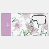 Pink Lillies MagSafe Tough Samsung Galaxyケース (裏面横)