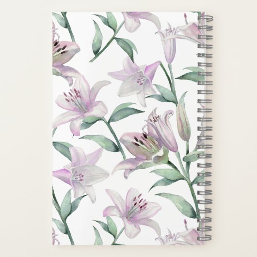 Pink Lillies Personalized Journal Notebook ノートブック (裏面)