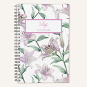 Pink Lillies Personalized Journal Notebook ノートブック (正面)
