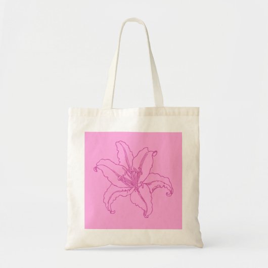Pink Lilly Tote Bag トートバッグ (正面)
