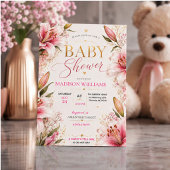 Pink Lily Baby Shower Invitation 招待状