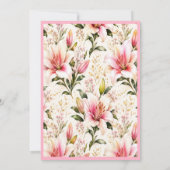 Pink Lily Baby Shower Invitation 招待状 (裏面)