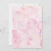 Pink Lily Floral Butterfly Baby in Bloom Invitatio 招待状 (裏面)