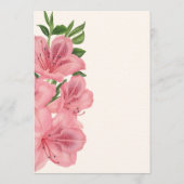 Pink Lily Floral Modern Wedding Invitation 招待状 (裏面)