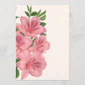 Pink Lily Floral Modern Wedding Save the Date 招待状 (裏面)