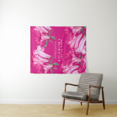  Pink lily floral wedding custom backdrop タペストリー (インサイチュ(横))