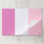 Pink Lined Grid & Blank Monogrammed ペーパーパッド (折り畳み)