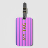 Pink Lined Luggage Tag ラゲッジタグ (正面縦)