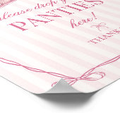 Pink Lingerie Bachelorette Panties Please Sign ポスター (角)