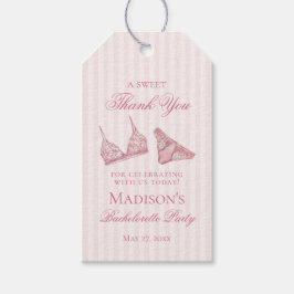 Pink Lingerie Shower Bachelorette Bridal Favor ギフトタグ