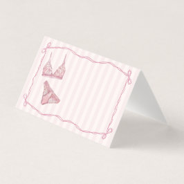 Pink Lingerie Shower Bow Place Card Table Decor