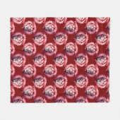 Pink Lion Head Animal Pattern Design Red  フリースブランケット (正面(横))