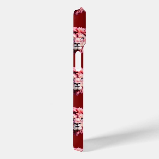 Pink Lion Head Animal Pattern Design Red  Case-Mate iPhoneケース (裏面 / 右)