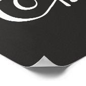 Pink lipstick kiss pop art pink and black ポスター (角)