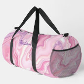 Pink Liquid Abstract Design ダッフルバッグ (右コーナー)