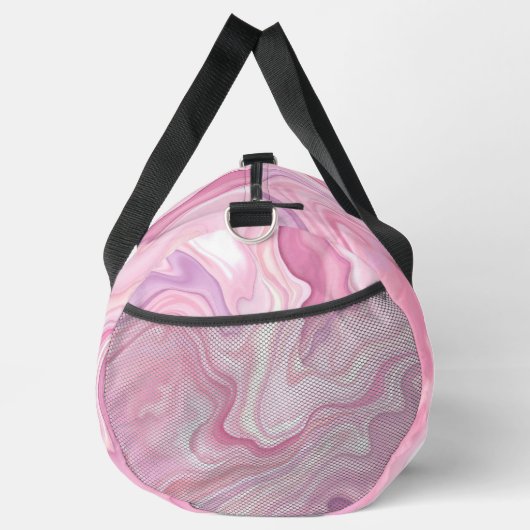 Pink Liquid Abstract Design ダッフルバッグ (右)