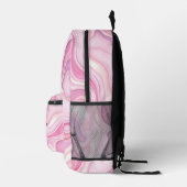 Pink Liquid Abstract Design プリントバックパック (右)