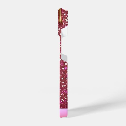 💖 Pink Liquid Glitter Flow Over Gold Luxe ✨👑 iPhoneケース (左側面)