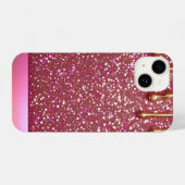 💖 Pink Liquid Glitter Flow Over Gold Luxe ✨👑 iPhoneケース (裏面横)