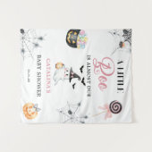 Pink Little Boo Cute Ghost Baby Shower Backdrop タペストリー (正面(横))