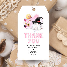 Pink Little Boo Ghost Witch Baby Shower Favor Tags ギフトタグ