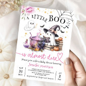 Pink Little Boo Halloween Baby Shower  招待状