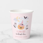 Pink Little Boo Halloween Baby Shower 紙コップ (正面)