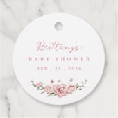 Pink Little Bunny Baby Shower フェイバータグ (裏面)