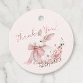 Pink Little Bunny Baby Shower フェイバータグ (正面)