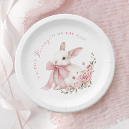Pink Little Bunny Baby Shower  ペーパープレート