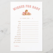 Pink Little Cowgirl Wishes For Babies Advice Card (正面)