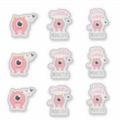 Pink Little Cuddle Monster Stickers シール (正面)
