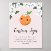Pink Little Cutie Baby Shower Custom Sign ポスター (正面)