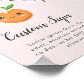 Pink Little Cutie Baby Shower Custom Sign ポスター (角)